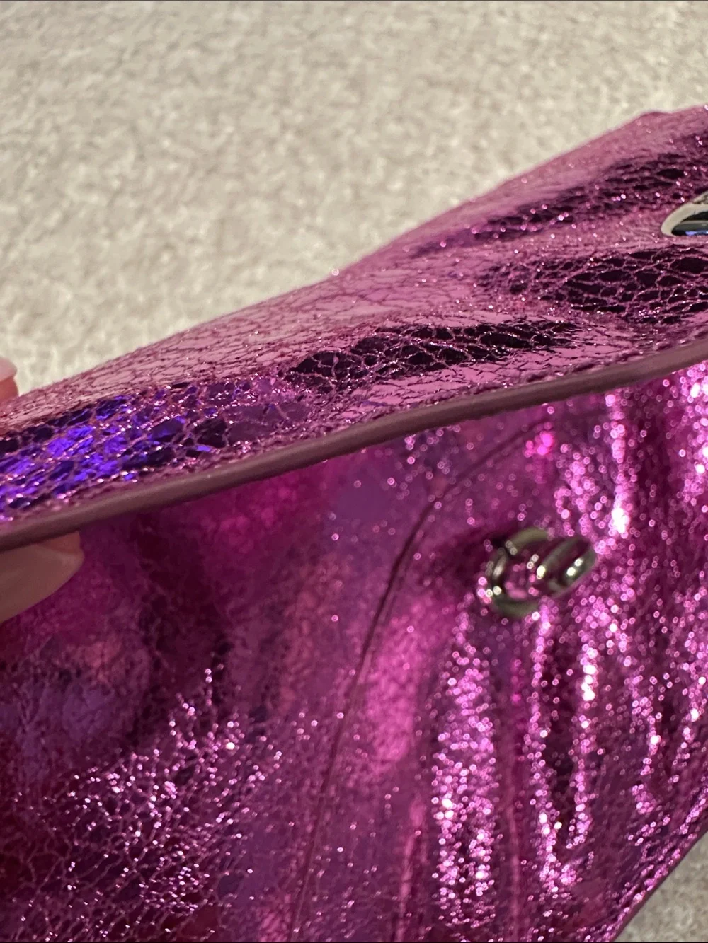 Sorial Metallic hot pink  Envelope Clutch